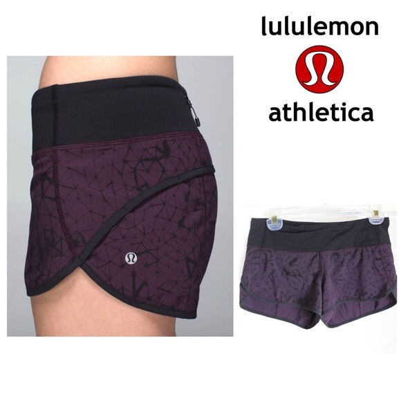 lululemon athletica Pants - Lululemon Speed Up Short, 10, Purple and Black